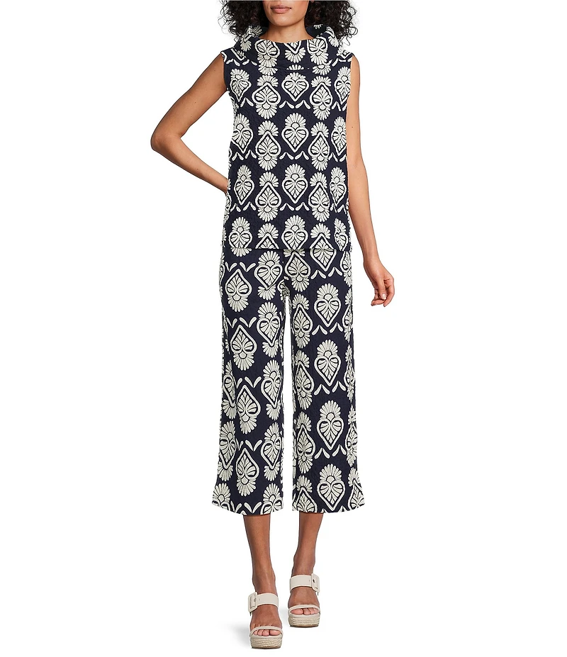 Bryn Walker Etta Tulum Print Cowl Neck Sleeveless Tank