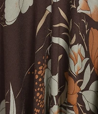 Bryn Walker Fiori Print Viscose Jersey Flat Waist Asymmetrical Bianco Skirt