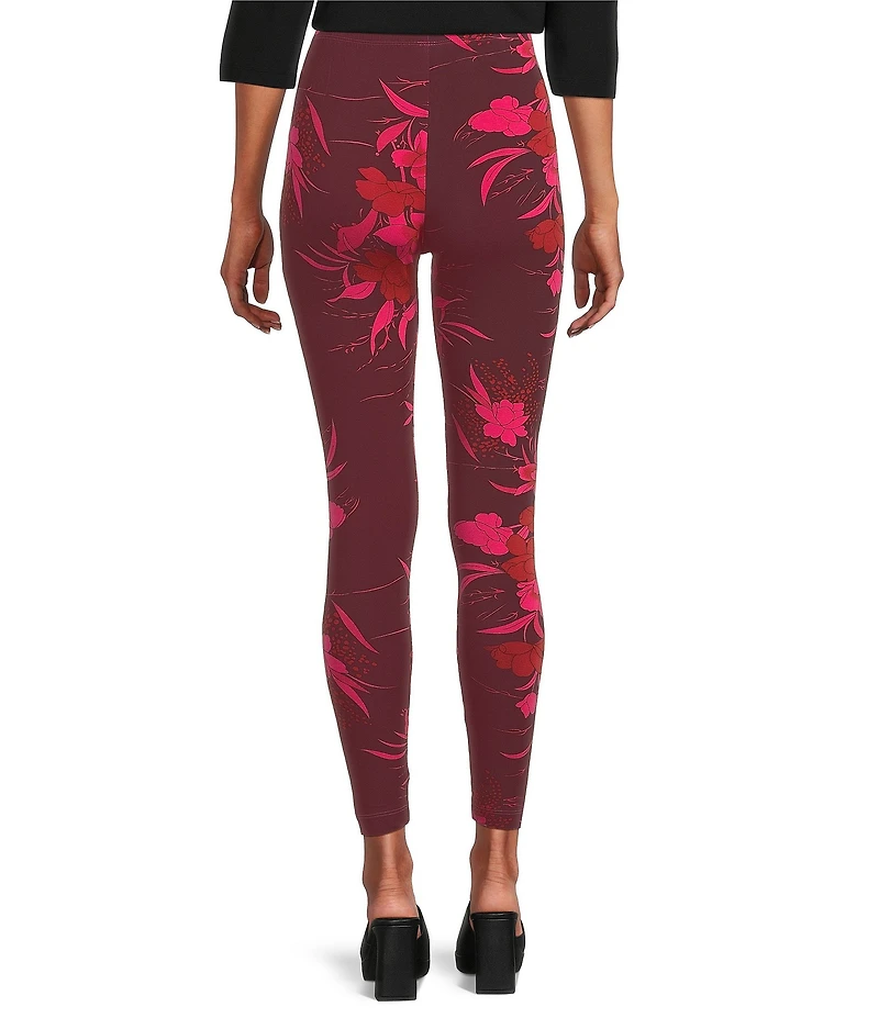Bryn Walker Coordinating Fiori Printed Viscose Jersey Elastic Waist Basic Leggings