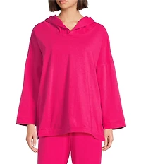 Bryn Walker Frank Cotton Jersey High V-Neck Bracelet Sleeve Hoodie