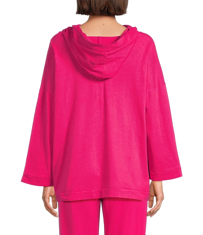 Bryn Walker Frank Cotton Jersey High V-Neck Bracelet Sleeve Hoodie