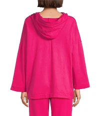 Bryn Walker Frank Cotton Jersey High V-Neck Bracelet Sleeve Hoodie