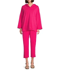 Bryn Walker Frank Cotton Jersey High V-Neck Bracelet Sleeve Hoodie