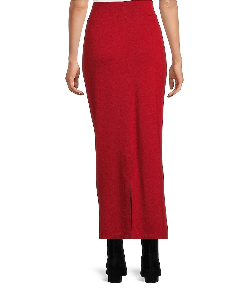Bryn Walker French Terry Flat Front Midi Pencil Skirt