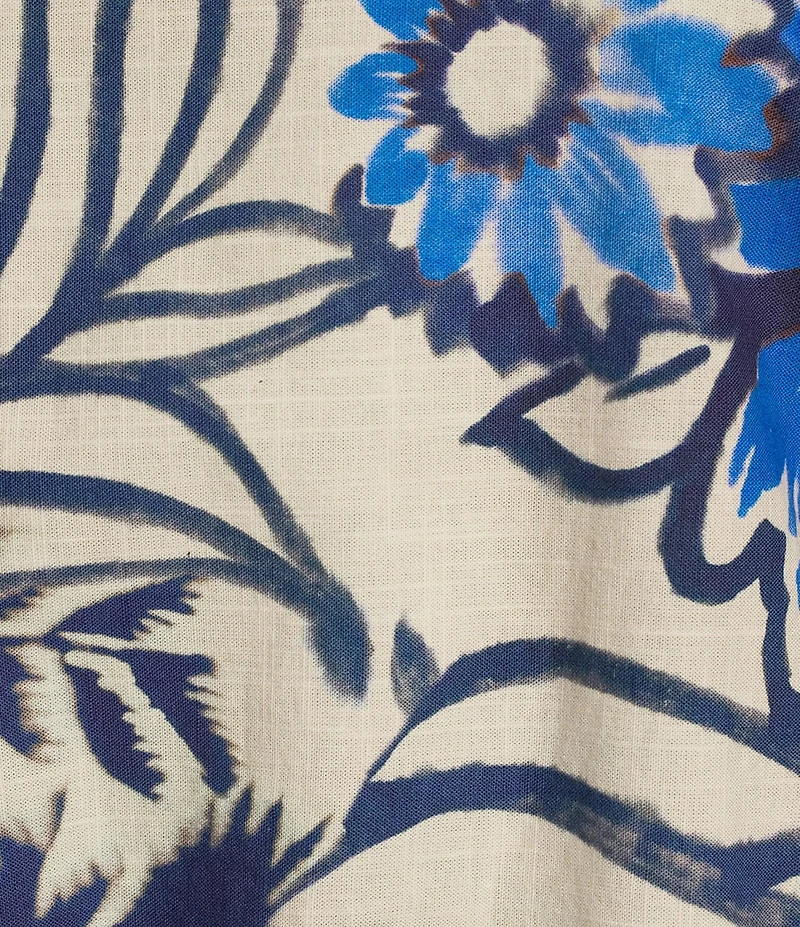 Bryn Walker Gianna Azzurra Print Boat Neck Long Sleeve Coordinating Shirt