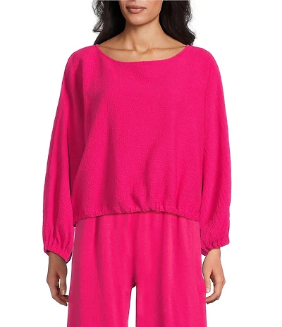 Bryn Walker Gianna Cotton Dot Jacquard Boat Neck Long Sleeve Shirt