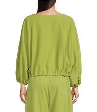 Bryn Walker Gianna Coordinating Cotton Jersey Knit Scoop Neck Long Sleeve Relaxed Shirt