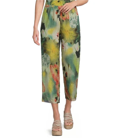 Bryn Walker Giardino Print Full Elastic Waist Crop Pant