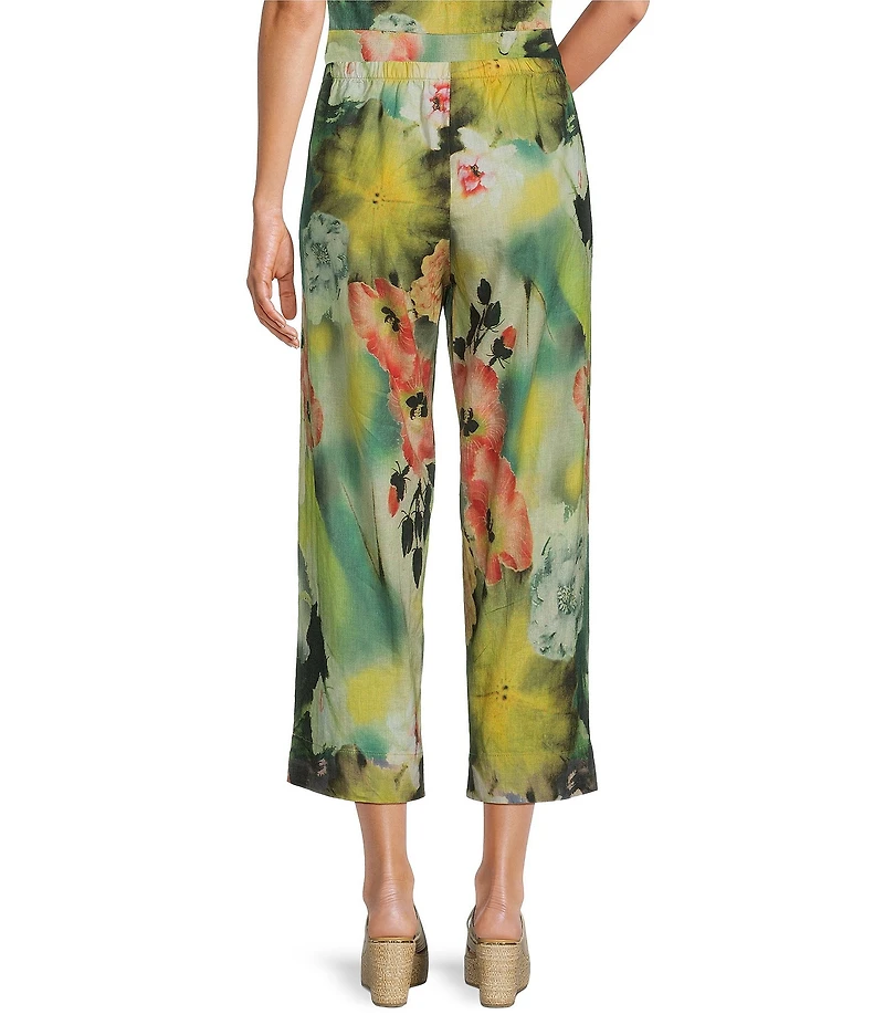 Bryn Walker Giardino Print Full Elastic Waist Crop Pant
