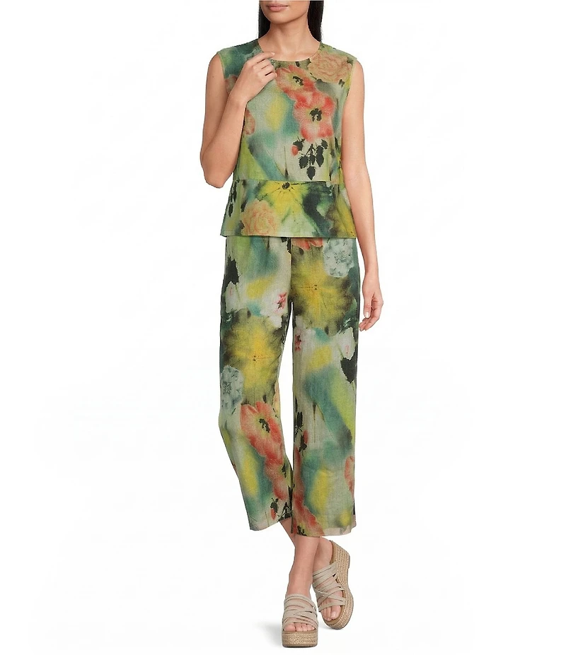 Bryn Walker Giardino Print Full Elastic Waist Crop Pant