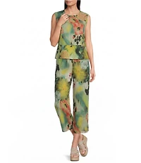 Bryn Walker Giardino Print Full Elastic Waist Crop Pant