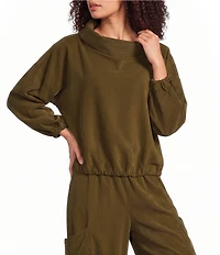 Bryn Walker Giovanna Cotton Corduroy Cowl Neck Long Sleeve Shirt