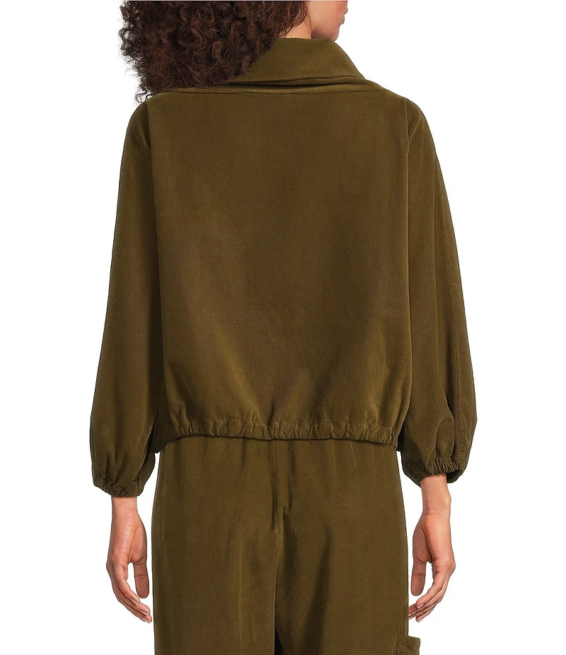 Bryn Walker Giovanna Cotton Corduroy Cowl Neck Long Sleeve Shirt