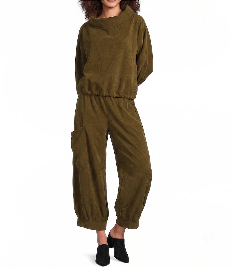 Bryn Walker Giovanna Cotton Corduroy Cowl Neck Long Sleeve Shirt