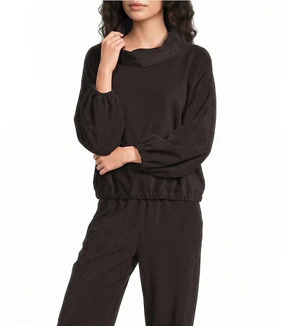 Bryn Walker Giovanna Cotton Corduroy Cowl Neck Long Sleeve Shirt