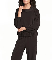 Bryn Walker Giovanna Cotton Corduroy Cowl Neck Long Sleeve Shirt