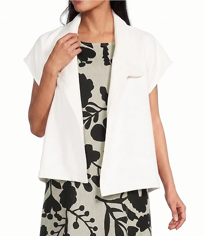 Bryn Walker Greta Mock Neck Collar Cap Sleeve Vest