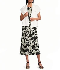 Bryn Walker Greta Mock Neck Collar Cap Sleeve Vest
