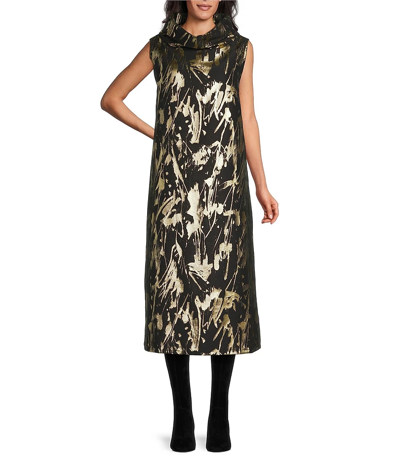 Bryn Walker Henrietta Foglia D'oro Cowl Neck Sleeveless Dress