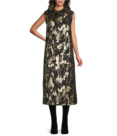 Bryn Walker Henrietta Foglia D'oro Cowl Neck Sleeveless Dress