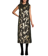 Bryn Walker Henrietta Foglia D'oro Cowl Neck Sleeveless Dress