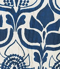 Bryn Walker Hopper Tulum Azul Cielo Print Scoop Neck Elbow Sleeve Dress