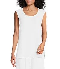 Bryn Walker Huxley Cotton Gauze Scoop Neck Sleeveless Tank