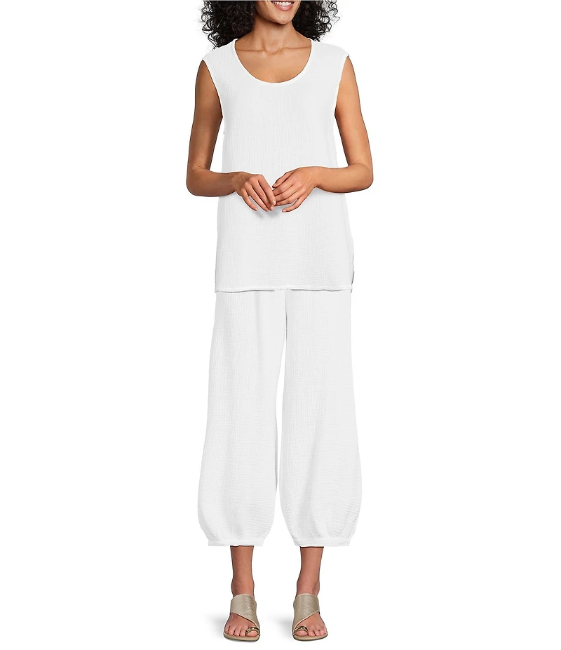 Bryn Walker Huxley Cotton Gauze Scoop Neck Sleeveless Tank