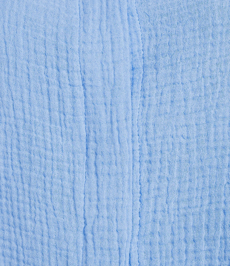 Bryn Walker Joe Cotton Gauze Banded Collar Short Dolman Sleeve Boxy Shirt