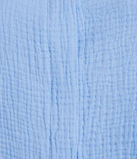 Bryn Walker Joe Cotton Gauze Banded Collar Short Dolman Sleeve Boxy Shirt