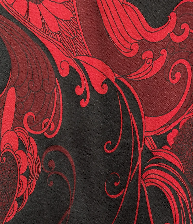 Bryn Walker Kucinda Giardino Coordinating Satin Round Neck Long Sleeve High-Low Shirt