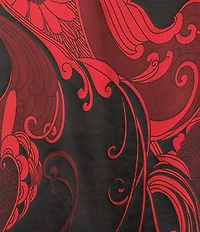 Bryn Walker Kucinda Giardino Coordinating Satin Round Neck Long Sleeve High-Low Shirt