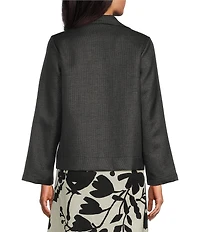 Bryn Walker Lewis Italian Raffia Notch Collar Neck Long Sleeve Jacket