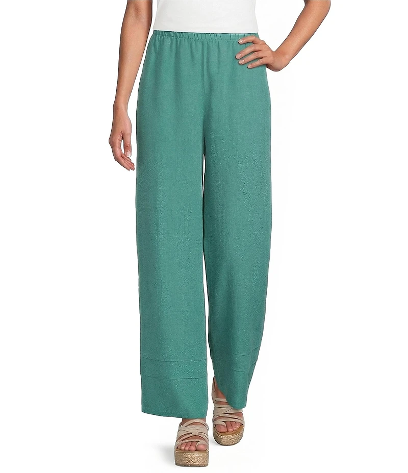 Bryn Walker Light Linen Elastic Waist Pintuck Pant