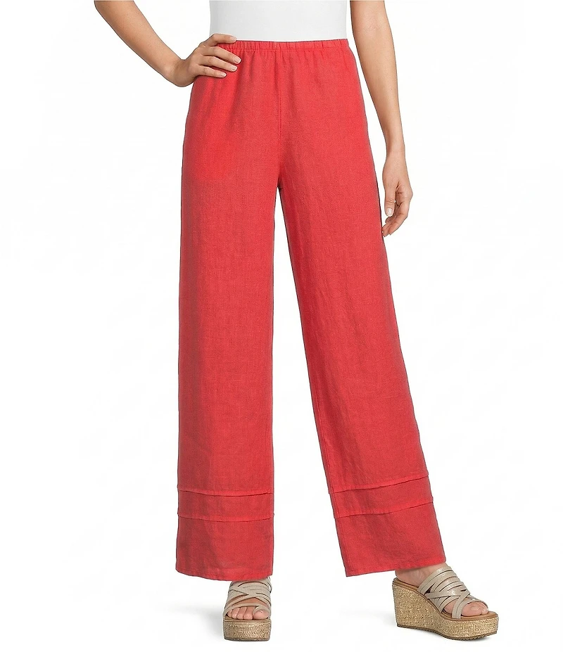 Bryn Walker Light Linen Elastic Waist Pintuck Pant