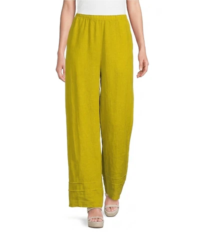 Bryn Walker Light Linen Elastic Waist Pintuck Pant