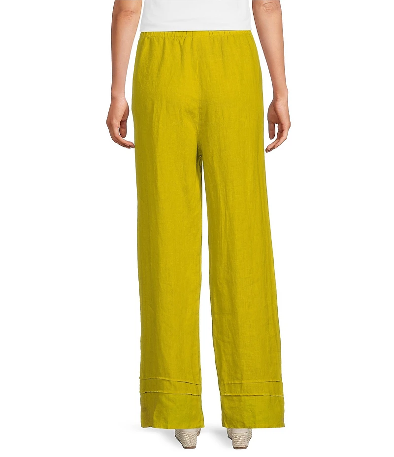 Bryn Walker Light Linen Elastic Waist Pintuck Pant