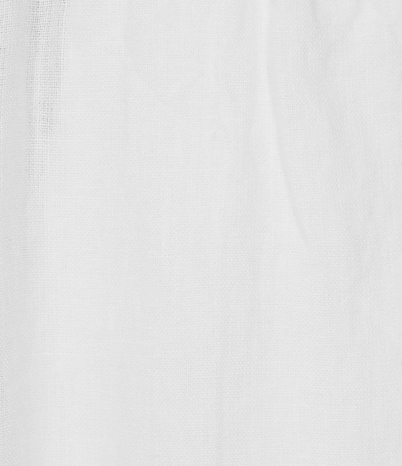 Bryn Walker Light Linen Elastic Waistband Pintuck Straight Leg Pants