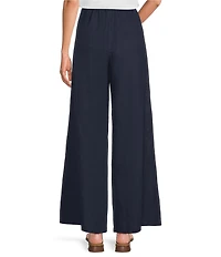 Bryn Walker Light Linen Flat Front Elastic Waist Wide Leg Pants