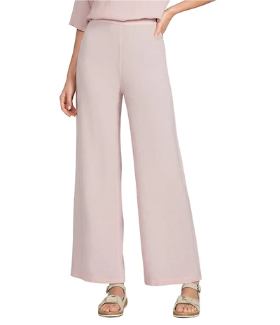 Bryn Walker Light Linen Flat Front Elastic Waist Wide Leg Pants