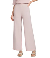 Bryn Walker Light Linen Flat Front Elastic Waist Wide Leg Pants