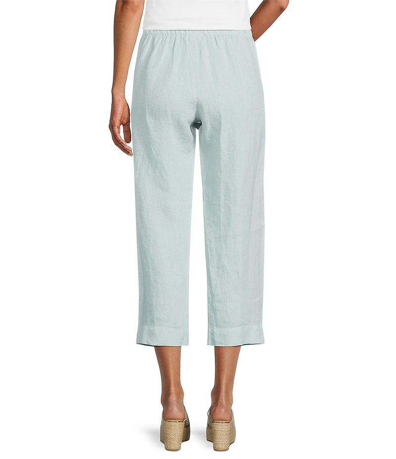 Bryn Walker Light Linen FLat Front Slim Leg Crop Pants