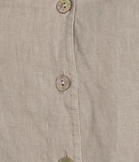 Bryn Walker Light Linen Mandarin Collar Long Sleeve Button Front Jacket