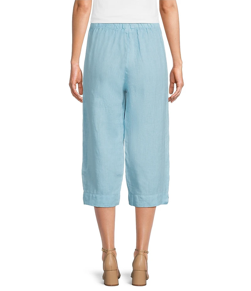 Bryn Walker Light Linen Straight Leg Pull-On Cropped Pants