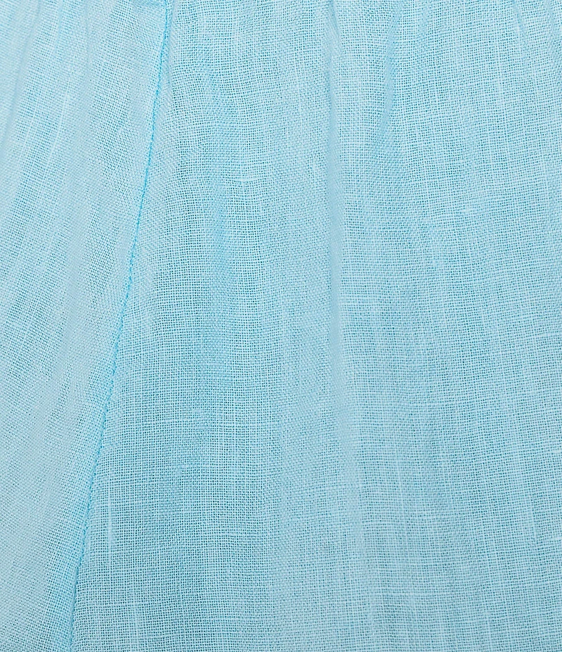 Bryn Walker Light Linen Straight Leg Pull-On Cropped Pants