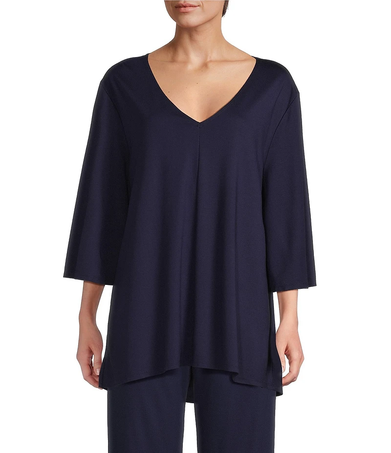 Bryn Walker Lila Modal Ponti V-Neck 3/4 Sleeve Tunic