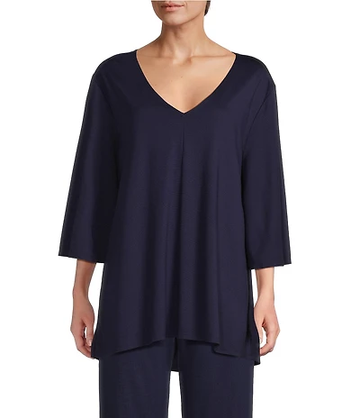 Bryn Walker Lila Modal Ponti V-Neck 3/4 Sleeve Tunic