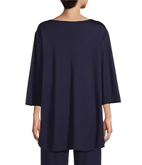 Bryn Walker Lila Modal Ponti V-Neck 3/4 Sleeve Tunic