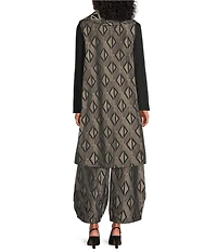 Bryn Walker Marceline Memory Crunch Jacquard Shawl Collar Sleeveless Vest