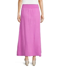 Bryn Walker Market Cotton Gauze Flat Waist A-Line Midi Skirt